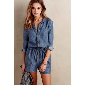 Anthropologie Level 99 Chambray Romper